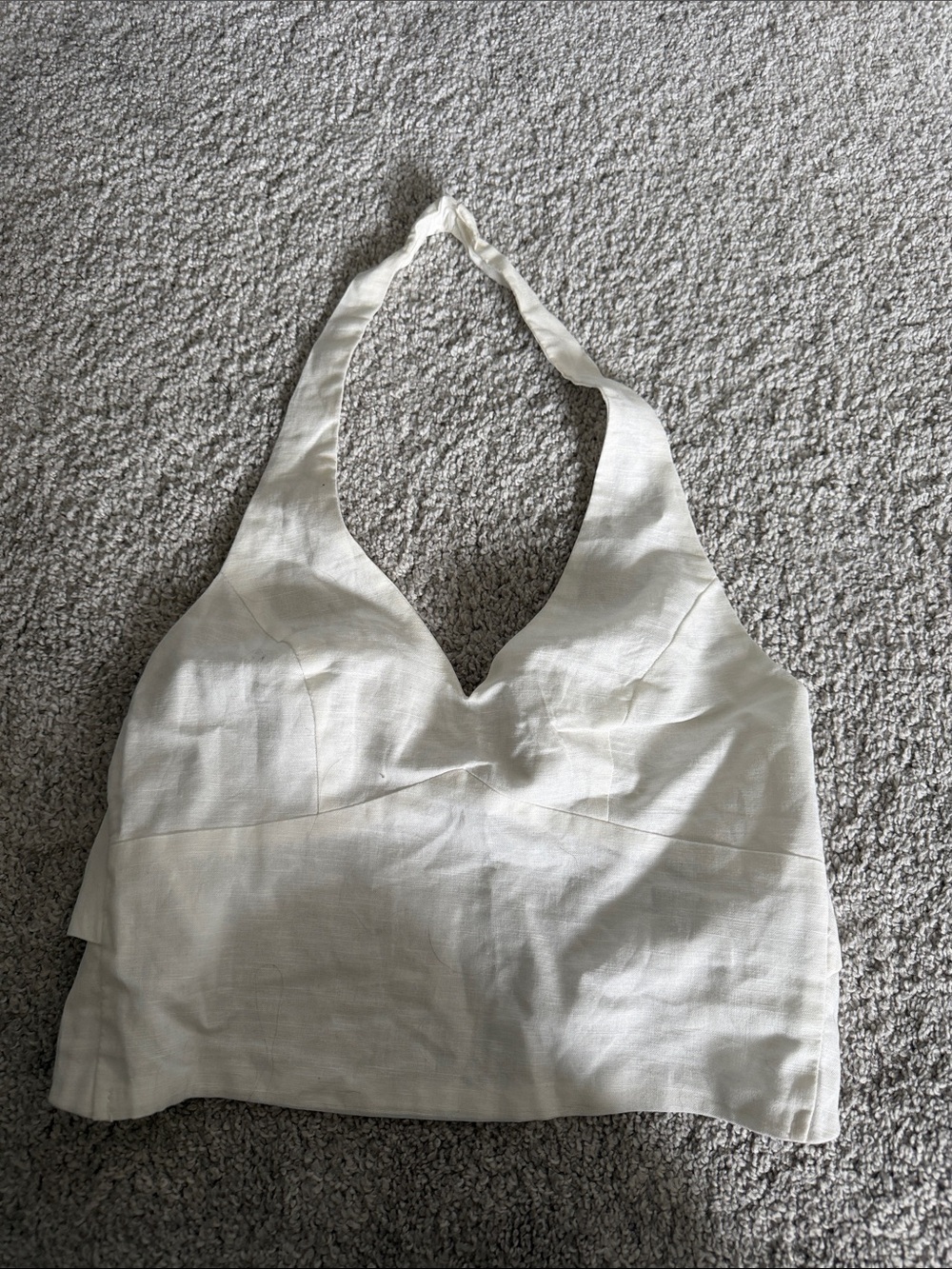 White fox Ivory Halter Crop Top